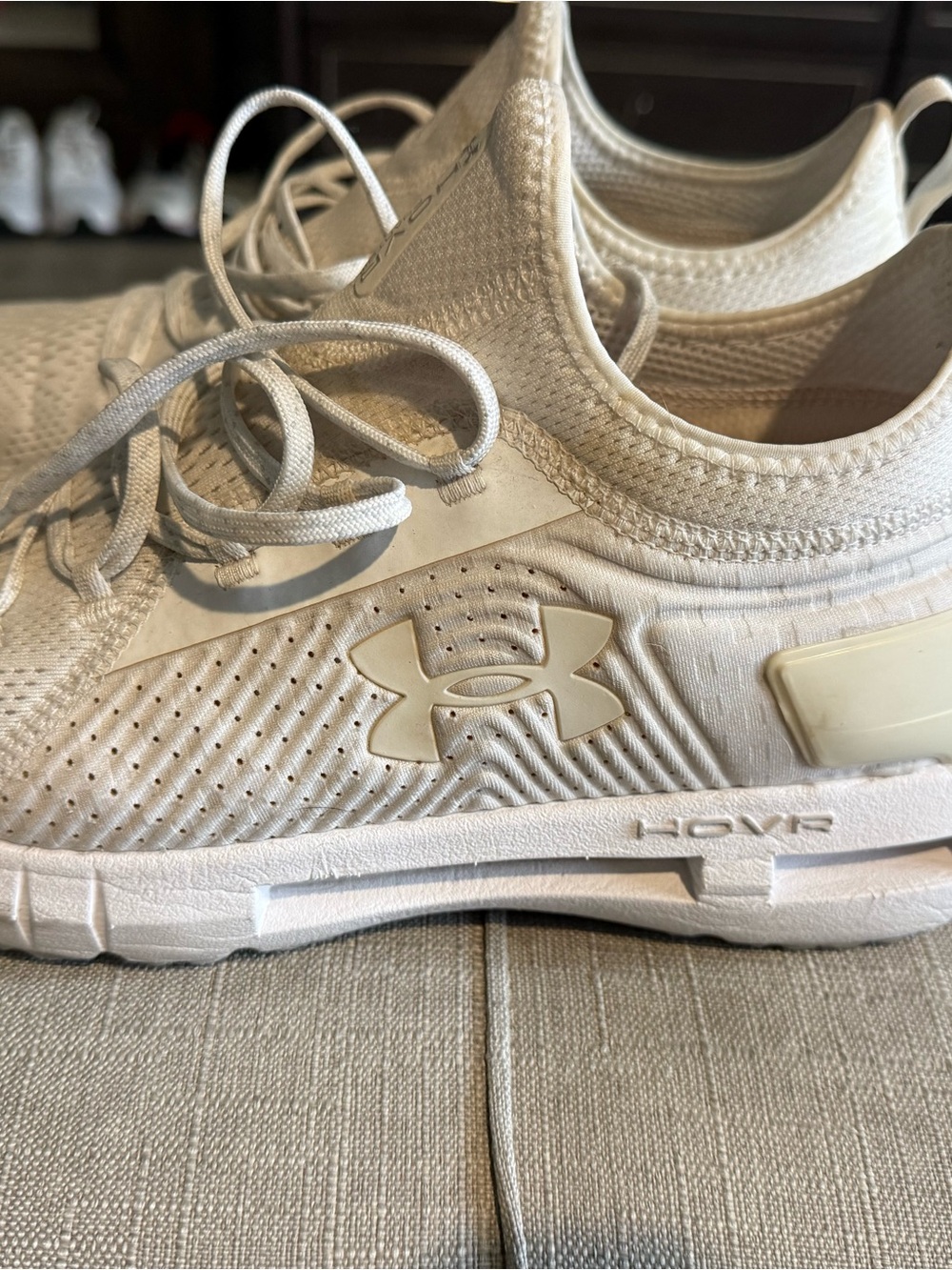 Under Armour Cream/Beige Athletic HOVR Lace-Up Sneakers